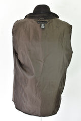 CROFT & BARROW Brown Leather Jacket size S Mens Button Up Outdoors Outerwear