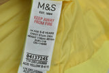 MARKS & SPENCER Yellow Faux Leather Jacket size 5-6 Years Girls Full Zip
