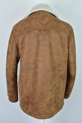 TOPMAN Brown Padded Jacket size M Mens Button Up 100% Polyester Outdoors