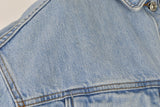TOPSHOP Moto Blue Denim Jacket size Uk 8 Womens Cropped Button Up Outdoors
