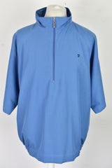 FARAH Golf Blue Windcheater Jacket size L Mens Half Zip Pullover Short Sleeves