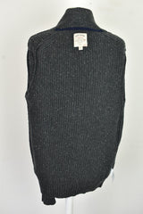 FAT FACE grey Knitwear Jumper size L Mens Full Zip Cotton Wool Outdoors