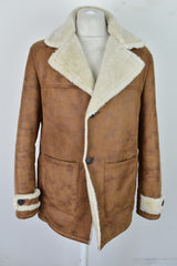 TOPMAN Brown Padded Jacket size M Mens Button Up 100% Polyester Outdoors