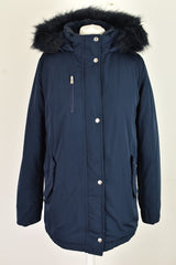 MARKS & SPENCERS Blue padded Coat size 13-14 Yrs Girls Full Zip Hooded