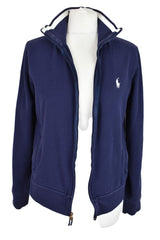 RALPH LAUREN Golf Blue Track Jumper size M Womens Cotton Polyester Elastane