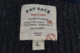 FAT FACE grey Knitwear Jumper size L Mens Full Zip Cotton Wool Outdoors