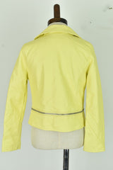 MARKS & SPENCER Yellow Faux Leather Jacket size 5-6 Years Girls Full Zip
