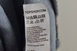 TOPSHOP Moto Blue Denim Jacket size Uk 8 Womens Cropped Button Up Outdoors