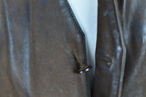 HIDEPARK Brown Leather Vest Gilet size 3XL Mens Real Leather Outdoors Outerwear