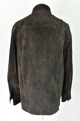 CROFT & BARROW Brown Leather Jacket size S Mens Button Up Outdoors Outerwear