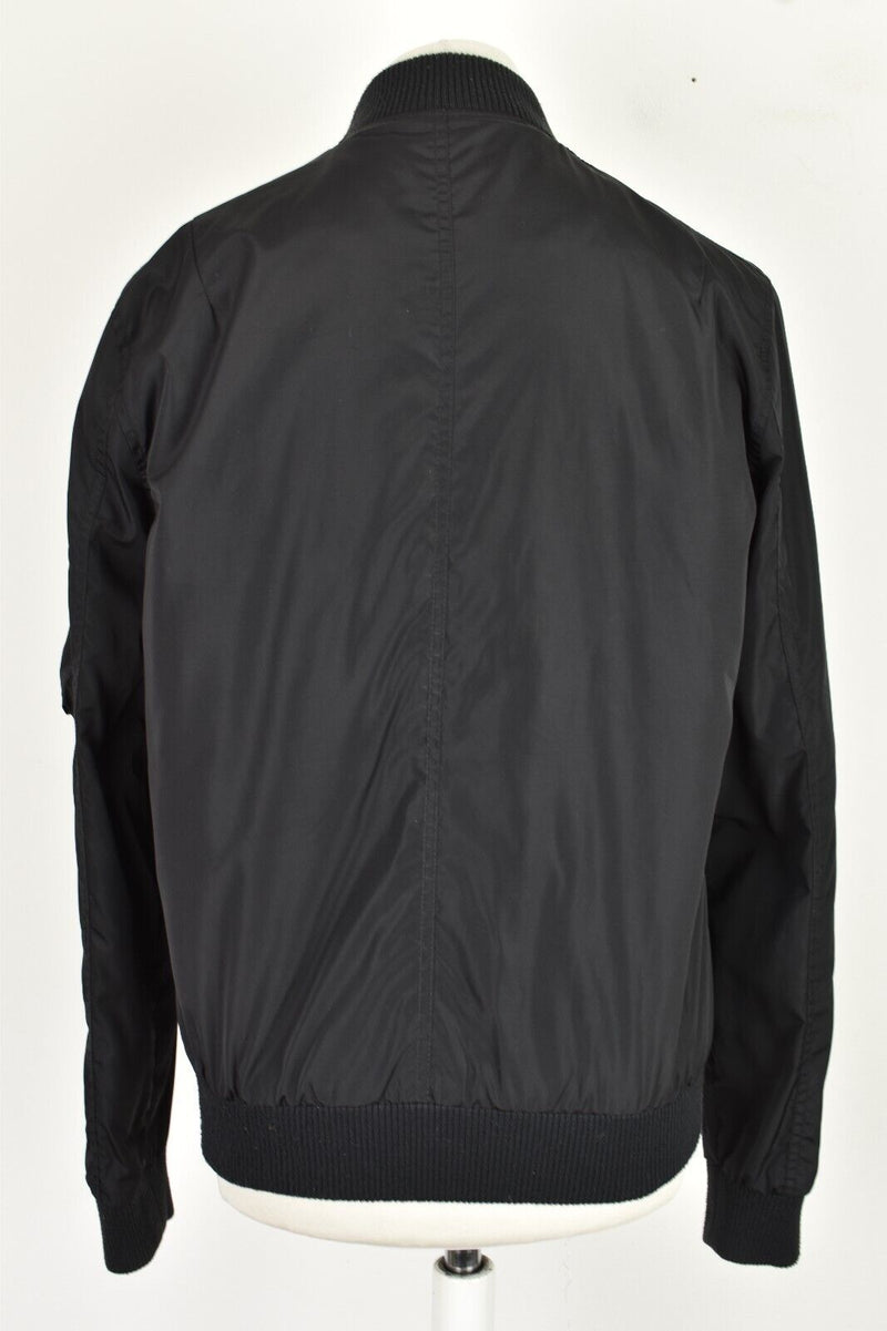 TOPMAN Black Windcheater Jacket size M Mens Full Zip Bomber Outdoors Outerwear