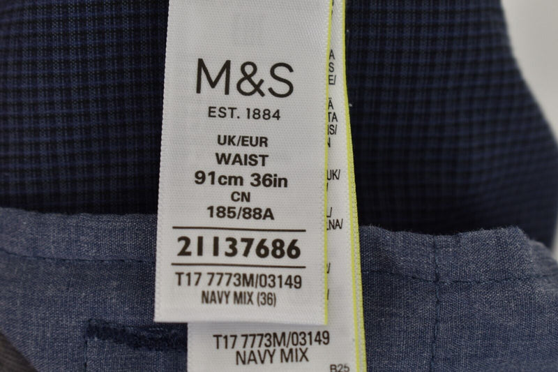 MARKS & SPENCER Blue Short Size 36In Mens Cotton Polyester Outdoors Outerwear