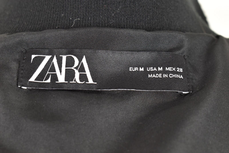 ZARA Black Windcheater Jacket size M Womens Full Zip Bomber Outdoors Outerwear
