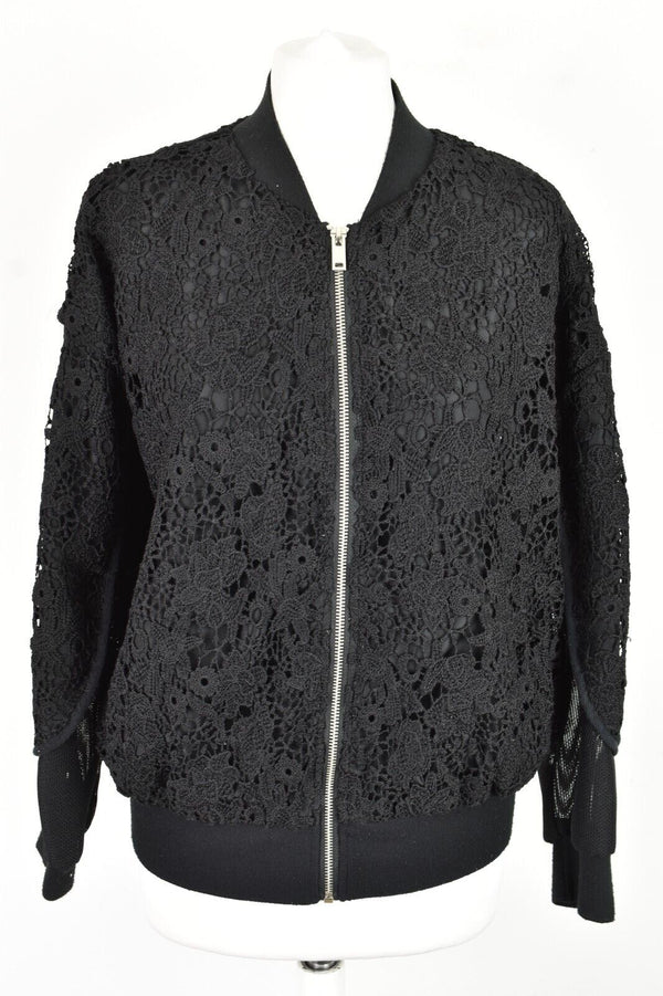 ZARA Black Windcheater Jacket size M Womens Full Zip Bomber Outdoors Outerwear