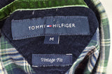 TOMMY HILFIGER Blue Long Sleeve Shirt size M Mens Vintage Fit Checked Outdoors