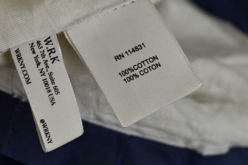 WRK Blue Wax Jacket size M Mens Full Zip 100% Cotton Outdoors Outerwear Menswear