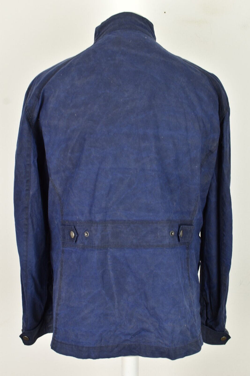 WRK Blue Wax Jacket size M Mens Full Zip 100% Cotton Outdoors Outerwear Menswear