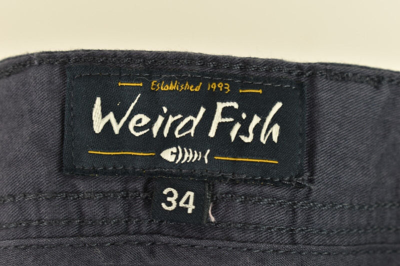 WEIRD FISH Blue Chino Shorts size 34 Mens Cotton Elastane Outdoors Outerwear