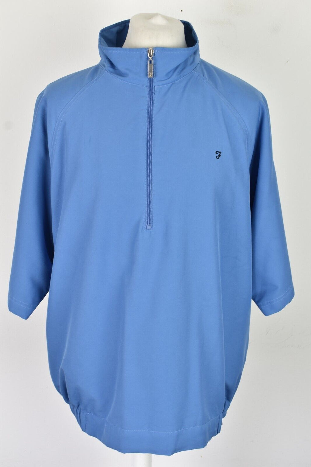 FARAH Golf Blue Windcheater Jacket size L Mens Half Zip Pullover