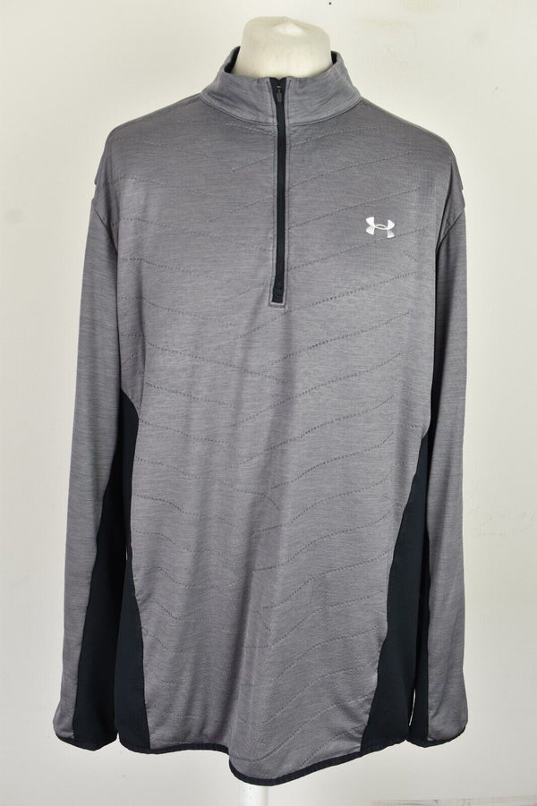 UNDER ARMOUR Grey Sports Jumper size 3XL Mens 1/4 Zip Pullover Outdoors
