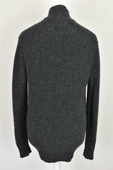 FAT FACE grey Knitwear Jumper size L Mens Full Zip Cotton Wool Outdoors