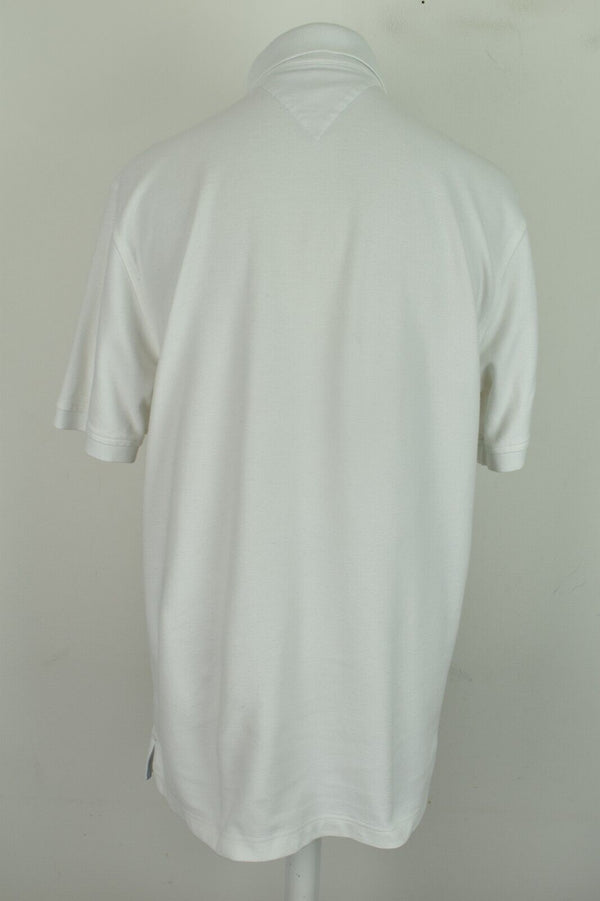 TOMMY HILFIGER White Polo T-Shirt size XL Mens Custom Fit Outdoors Outerwear