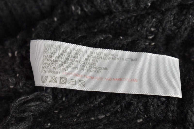 FAT FACE grey Knitwear Jumper size L Mens Full Zip Cotton Wool Outdoors