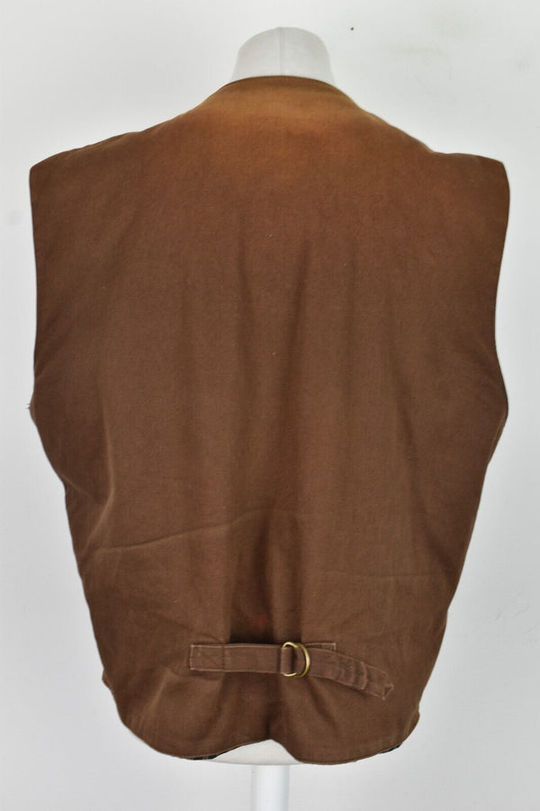 HIDEPARK Brown Leather Vest Gilet size 3XL Mens Real Leather Outdoors Outerwear