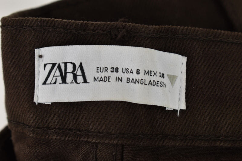 ZARA Brown Jeans size Eur 38 Womens 100% Cotton Outdoors Outerwear Womenswear