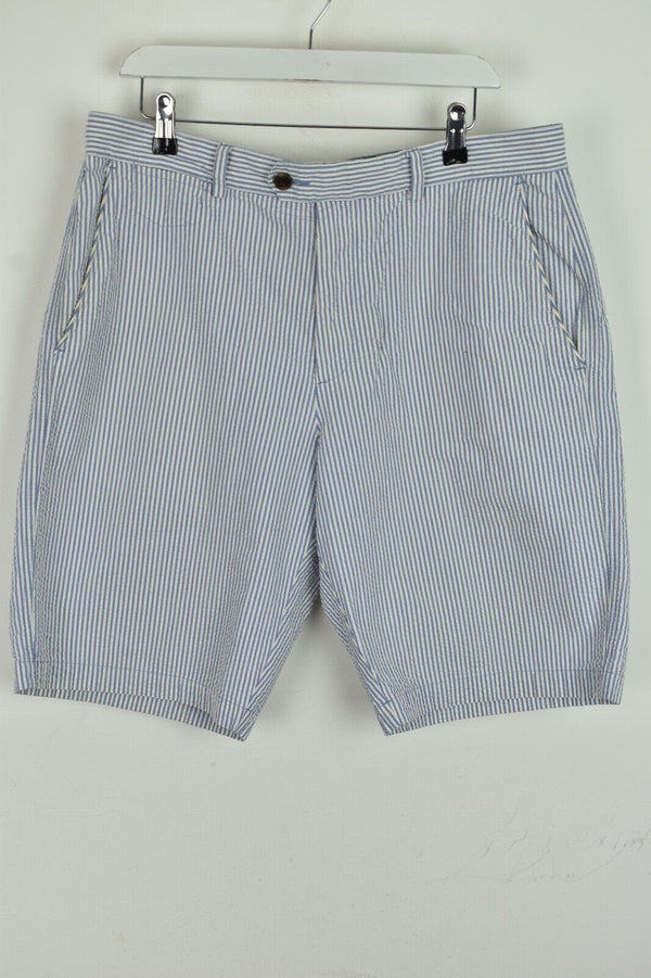 M&S Blue Harbour Blue Shorts size 36In Mens Striped Outdoors Outerwear Menswear